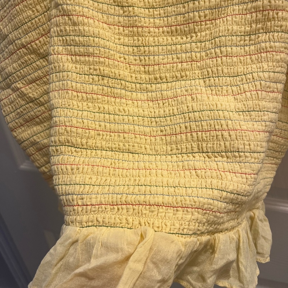 ModCloth Yellow Ruffled Women's TankTop - Picture 4 of 6